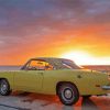 1970 Plymouth Barracuda Car At Sunset Diamond Painting