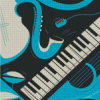 Abstract Piano And Saxophone Diamond Painting