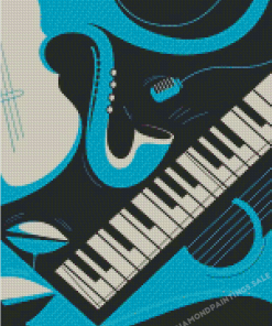 Abstract Piano And Saxophone Diamond Painting