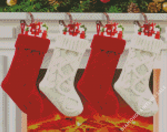 Aesthetic Christmas Stockings Diamond Painting