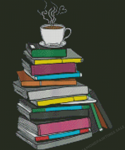 Aesthetic Books And Coffee Diamond Painting