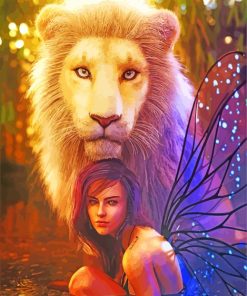 Aesthetic Girl With Lion Diamond Painting