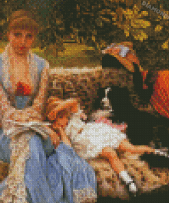 Aesthetic Mother And Daughter By Borsos Diamond Painting