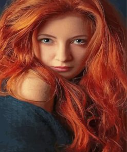 Aesthetic Woman With Red Hair And Blue Eyes Diamond Painting