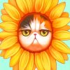 Aesthetic Sunflower Cat Diamond Painting