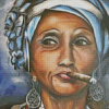 Aesthetic Cuban Lady Smoking Diamond Painting