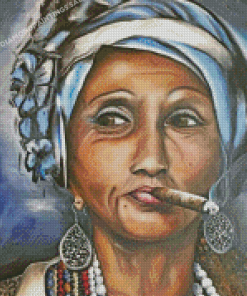 Aesthetic Cuban Lady Smoking Diamond Painting