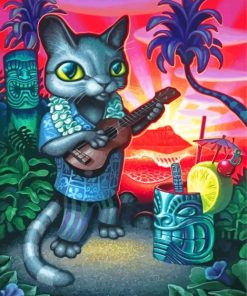 Aesthetic Tiki Cat Diamond Painting