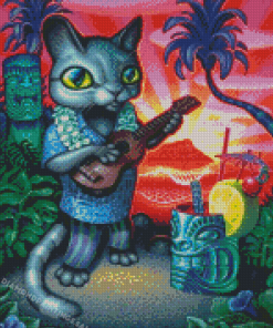 Aesthetic Tiki Cat Diamond Painting