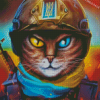 Aesthetic Army Cat Diamond Painting