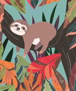 Baby Sloth On Tree Diamond Painting