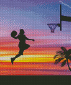 Basketball Player Silhouette Diamond Painting