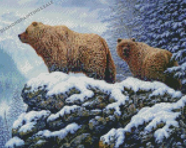 Bear In The Snow Diamond Painting