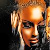 Aesthetic Black And Gold Woman Diamond Painting