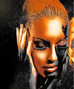 Aesthetic Black And Gold Woman Diamond Painting