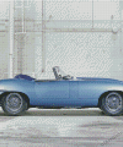 Blue Jaguar E Type Engine Diamond Painting