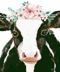 Cow Wearing Flower Crown Diamond Painting