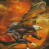 Eagle With A Horse Diamond Painting