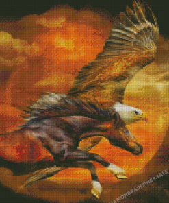 Eagle With A Horse Diamond Painting