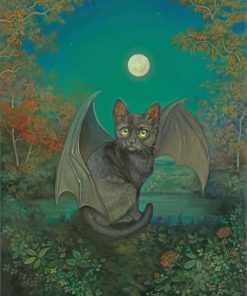 Fantasy Bat Cat Diamond Painting