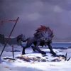 Fenris Wolf In Snow Diamond Painting