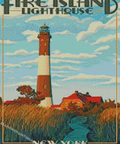 Fire Island Lighthouse Poster Diamond Painting