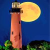 Full Moon Behind Jupiter Lighthouse Diamond Painting