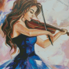 Girl Playing Violin Diamond Painting