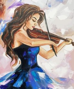 Girl Playing Violin Diamond Painting