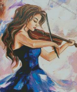 Girl Playing Violin Diamond Painting