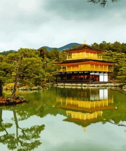 Golden Palace Japan Landscape Diamond Painting