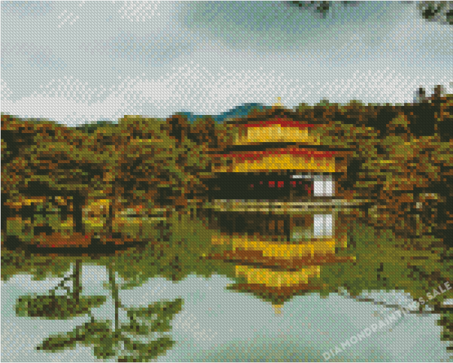 Golden Palace Japan Landscape Diamond Painting