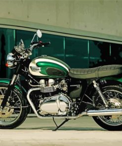 Green Triumph Bonneville Diamond Painting