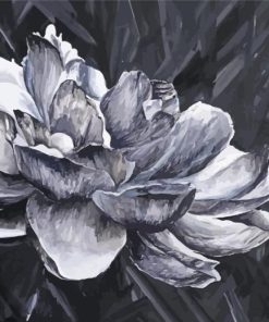 Grey White Flower Diamond Painting