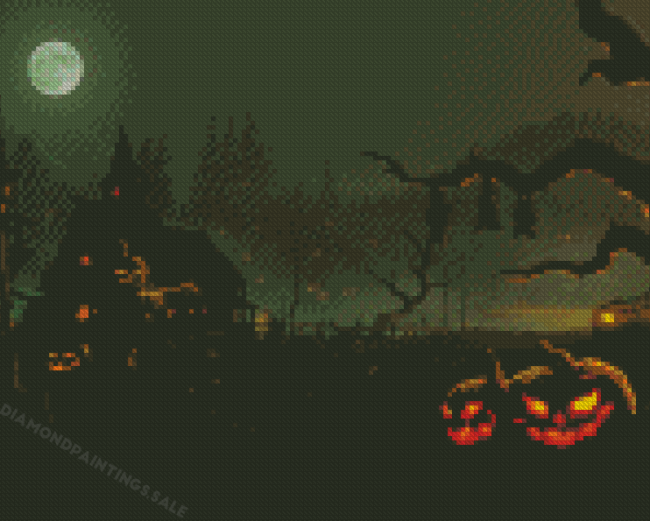 Halloween Night Landscape - 5D Diamond Painting