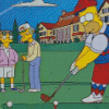 Homer Simpson Golfing Diamond Painting