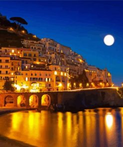 Italy Amalfi Coast Night Diamond Painting