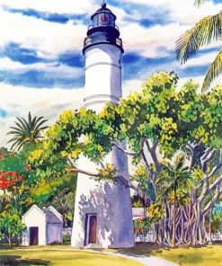 Key West Lighthouse Art By George K Salhofer Diamond Painting