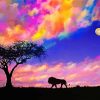 Lion Silhouette Diamond Painting