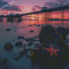 Llandudno Pier With Pink Sunset View Diamond Painting