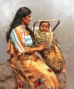 Native Mother And Baby Diamond Painting