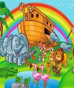 Noah's Ark Children Cartoon Diamond Painting