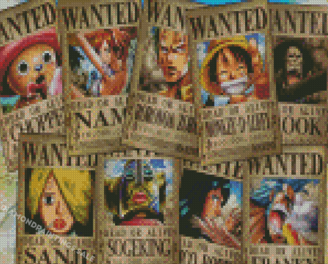 One Piece Wanted Posters Diamond Painting