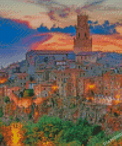 Pitigliano Town In Italy Diamond Painting