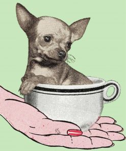 Pop Art Dog In A Teacup Diamond Painting