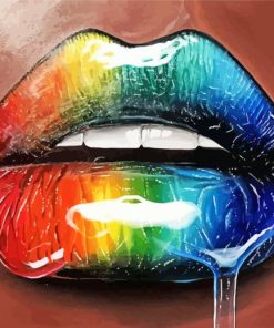 Rainbow Lips Diamond Painting