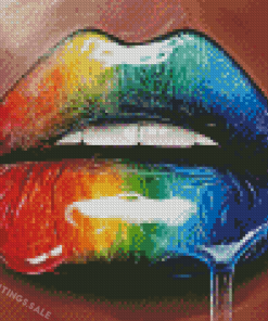 Rainbow Lips Diamond Painting