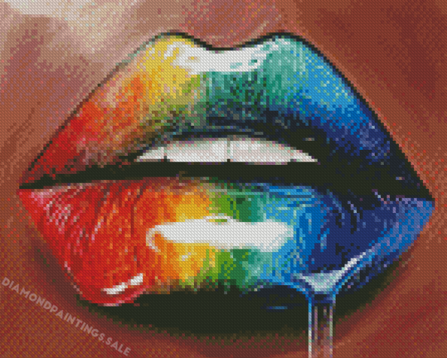 Rainbow Lips Diamond Painting