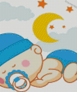 Sleeping Baby Boy Diamond Painting
