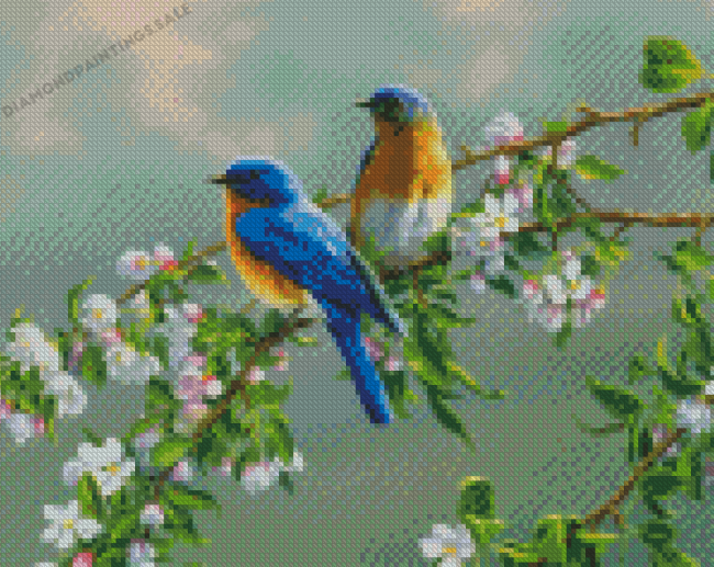 Spring Bluebirds Diamond Painting
